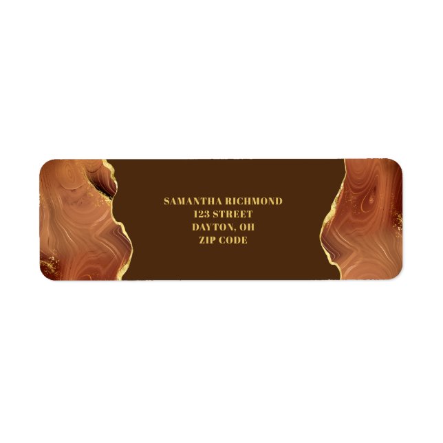 Etiqueta Agate castanho Dourado (Frente)