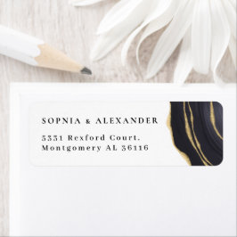 Etiqueta Agato preto e dourado