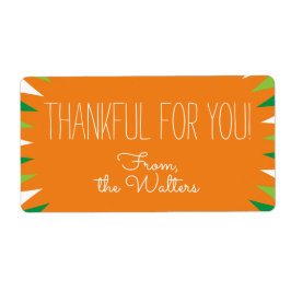 Etiqueta Agradecido por você personalizado