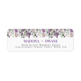 Etiqueta Água com ameixa e Flor Lilar