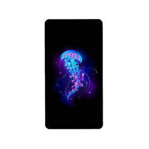 Etiqueta Água-viva brilhante a cores