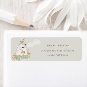 Etiqueta Águas Corações do Urso Verde da Aqua, Cute Elegant