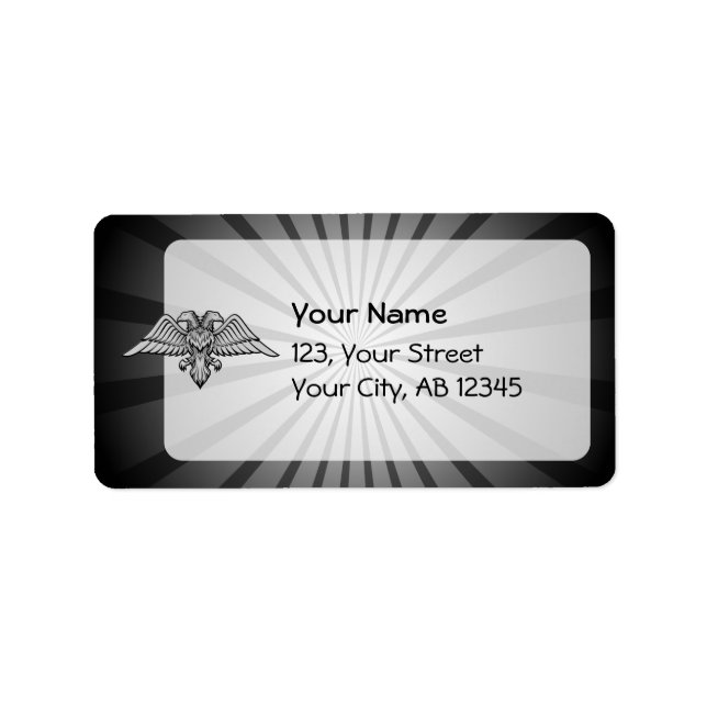 Etiqueta águia-cinza com duas cabeças (Frente)