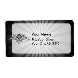 Etiqueta águia-cinza com duas cabeças