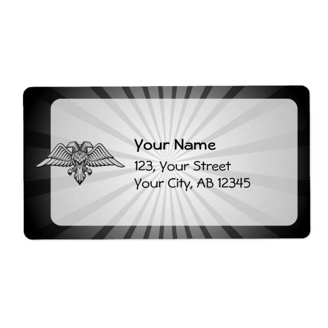 Etiqueta águia-cinza com duas cabeças (Frente)