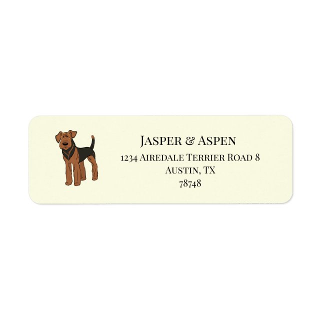 Etiqueta Airedale Terrier Address (Frente)