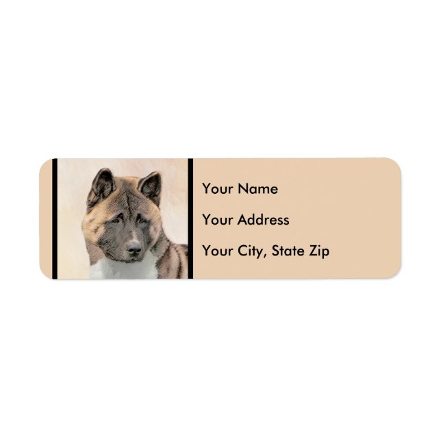 Etiqueta Akita Painting - Bela Arte Canina Original (Frente)