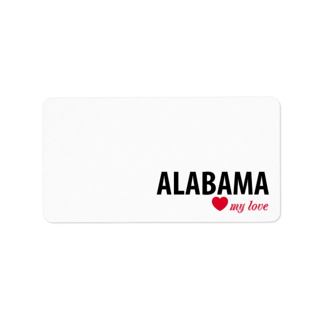 Etiqueta Alabama, meu amor (Frente)