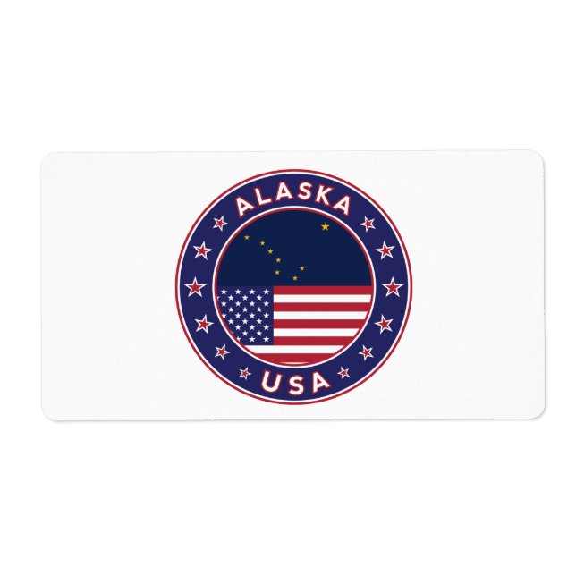 Etiqueta Alasca, Estados Unidos (Frente)