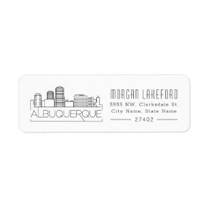 Etiqueta Albuquerque, Novo México Estilizou o Skyline 