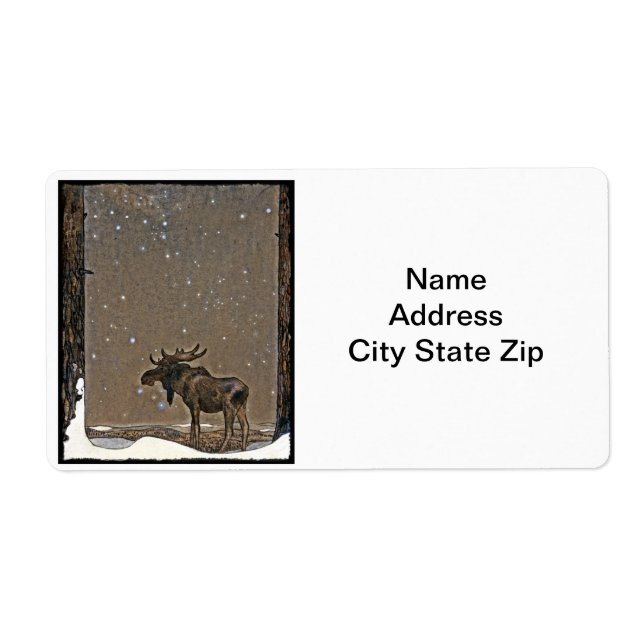 Etiqueta Alce na neve (Frente)