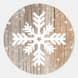 Etiqueta alegre do inverno do floco de neve
