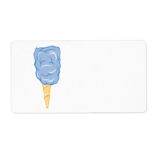Etiqueta algodão doce azul