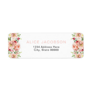 Etiqueta ALICE Blush Primavera Summer Floral Return Endereç