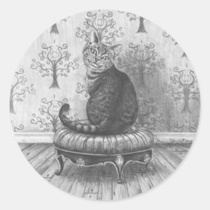 Etiqueta Alice do gato de Cheshire na etiqueta do