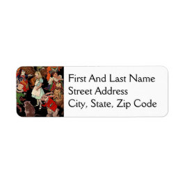 Etiqueta Alice no País das Maravilhas com Ilustração de Ami