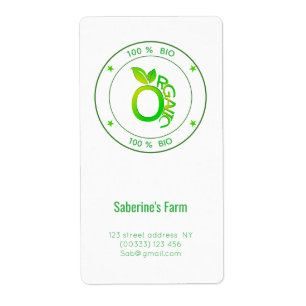 Etiqueta Alimentos Saudáveis Bio Orgânicos Ecológicos