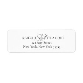 Etiqueta All-In-On Simple Classic Black & White Wedding