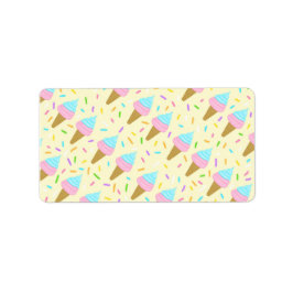 Etiqueta Almofada fofa com estampa contínua de sorvetes