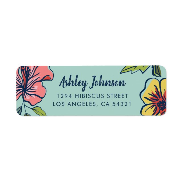 Etiqueta Aloha Hawaiian Flowers (Frente)