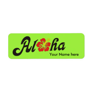 Etiqueta Aloha Hibiscus - design do Havaí plano + suas ide