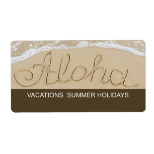 Etiqueta Aloha palavra areia