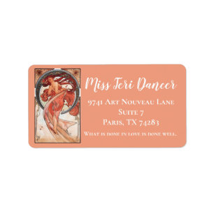 Etiqueta Alphonse Mucha Dance 1898 Art Nouveau Vintage