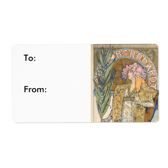 Etiqueta Alphonse Mucha - Sarah Bernhard Painting (Frente)