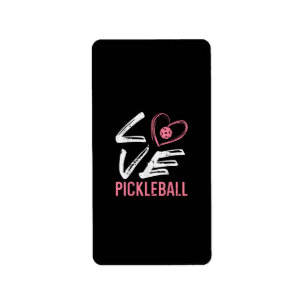 Etiqueta Ama Pickleball Coração Picle Ball Mulheres Meninas