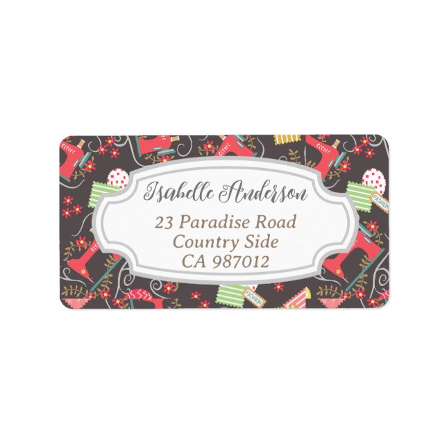 Etiqueta Amar Castanho De Máquinas De Costura (Frente)