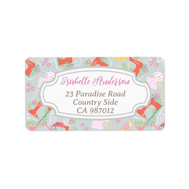 Etiqueta Amar Cinza De Máquinas De Costura (Frente)