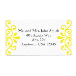 Etiqueta amarela do endereço