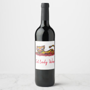 etiqueta amarela do vinho do gato