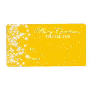 Etiqueta Amarelo elegante da faísca do inverno do Tag do