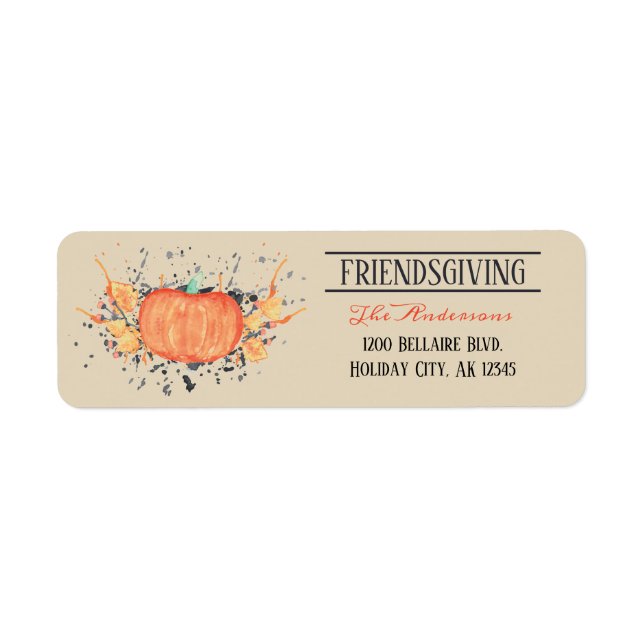 Etiqueta Amargo de Abóbora de Aquarela (Frente)