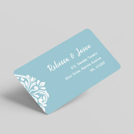 Etiqueta Ambience Damask: Elegante único ceruliano