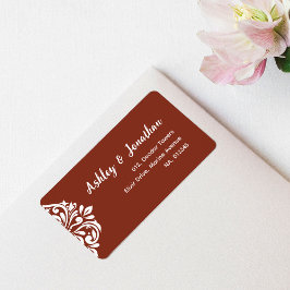 Etiqueta Ambience Damask: Endereço Siena Único Elegante