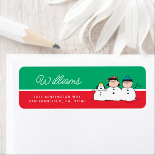 Etiqueta Amendoins 3 Pessoa Snowman