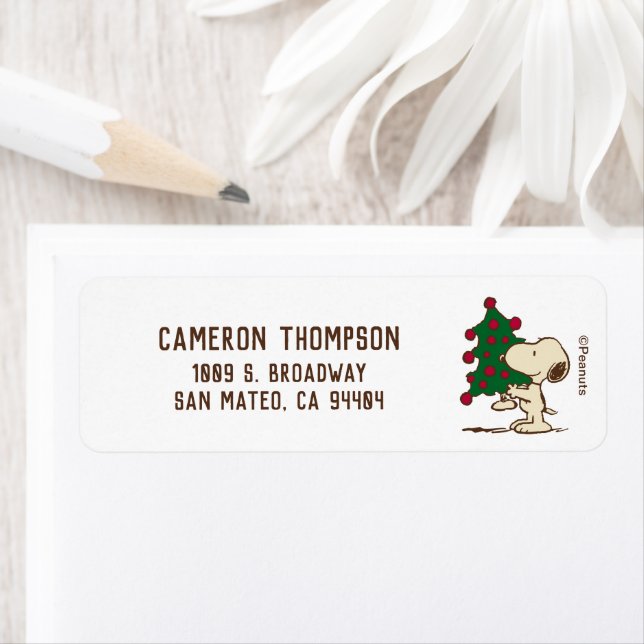 Etiqueta Amendoins | Árvore de Natal de Snoopy (Insitu)
