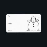 Etiqueta Amendoins | Snoopy Jogando Snowman Gift Tag<br><div class="desc">Veja esta divertida design de Natal Peanuts com Snoopy.</div>