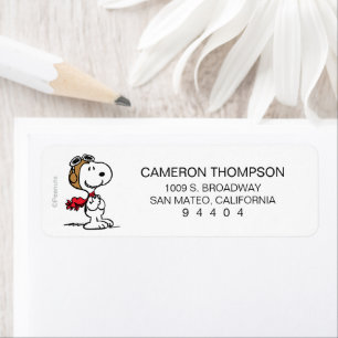 Etiqueta Amendoins Snoopy O Áce Voador