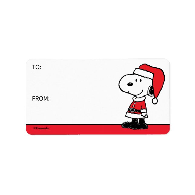 Etiqueta Amendoins | Snoopy Santa Claus Gift (Frente)