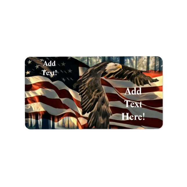Etiqueta American Flag Bald Eagle (Frente)