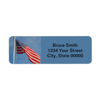 Etiqueta American Flag Patriotic Personalize Return Address