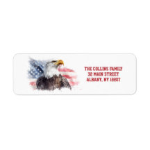 American Flag USA 4th of July Return Address
