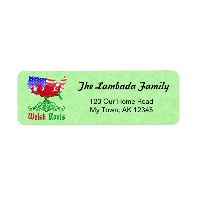 Etiqueta American Welsh Roots Endereço Labels (Frente)