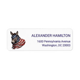 Etiqueta Americana Donkey Flag Illustration Return Address