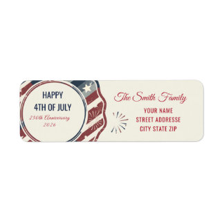 Etiqueta Americana Vintage Insígnia Patriótica de 4 de Julh