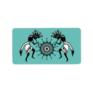 Etiqueta Americanos nativos - Sun Dancing Kokopelli 1
