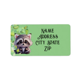 Etiqueta Amigos da floresta com guaxinim